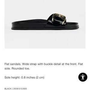 COPY - Zara Black Flat Sandals with Buckle Detail